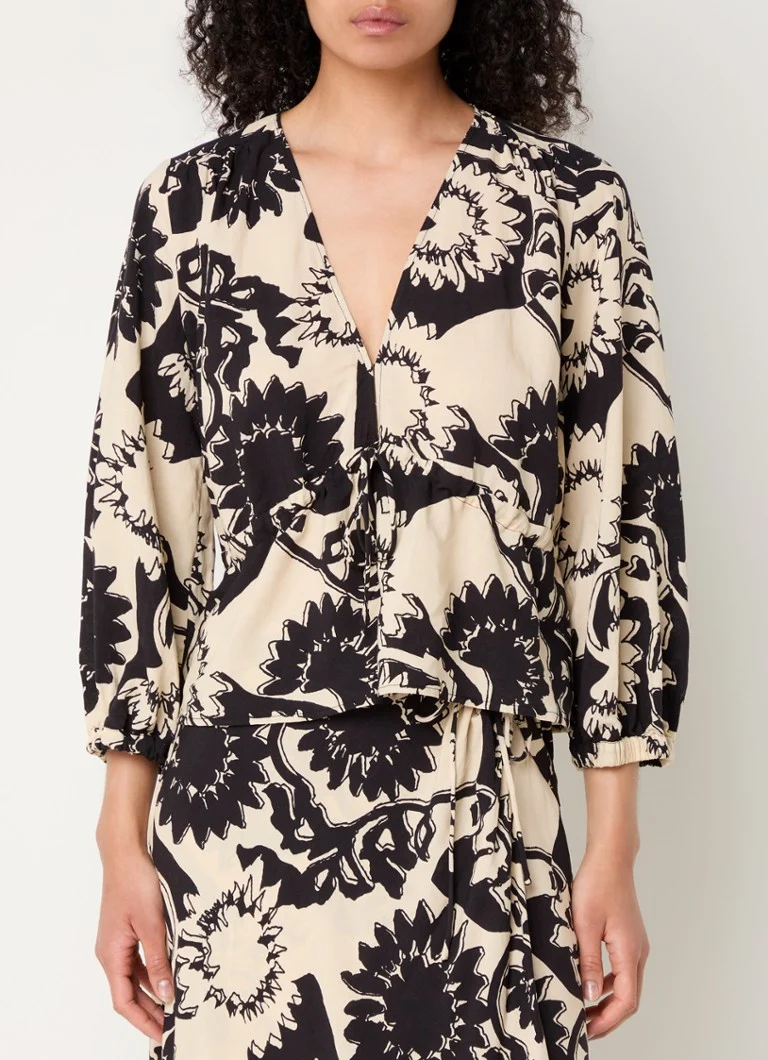 ba&sh  Filea tuniek in linnenblend met print