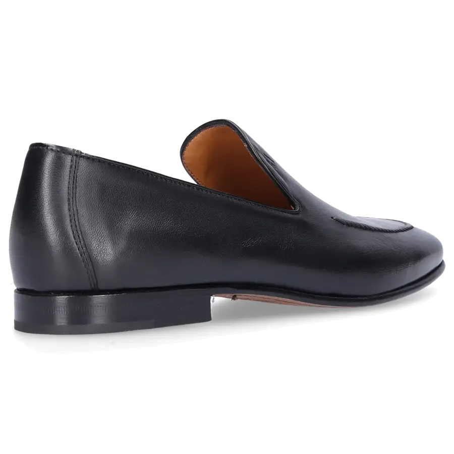 Moreschi - Loafer SARATOGA Kalbsleder Logo schwarz - schwarz