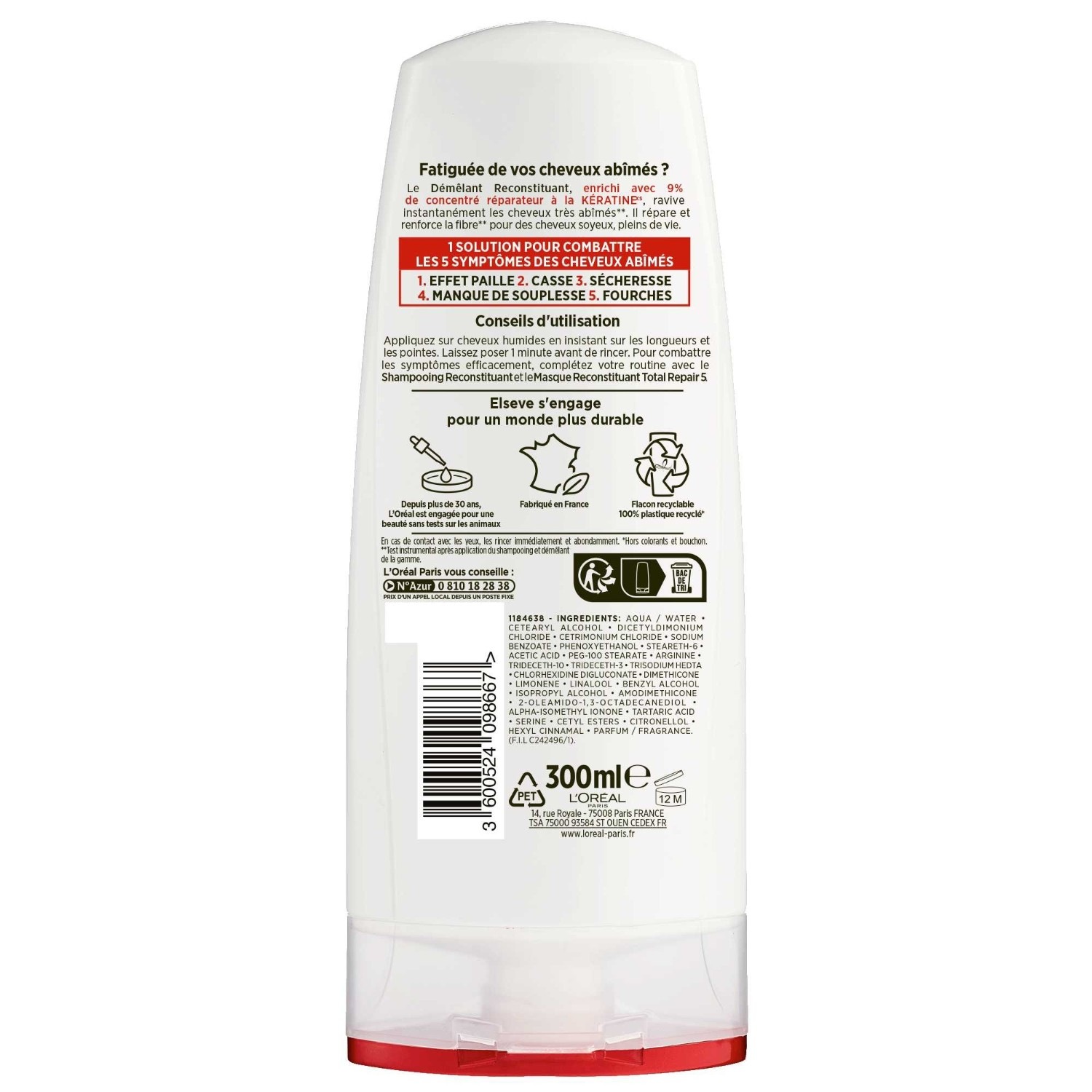 L'Oréal Paris Total Repair 5 Detangling Conditioner for Damaged Hair