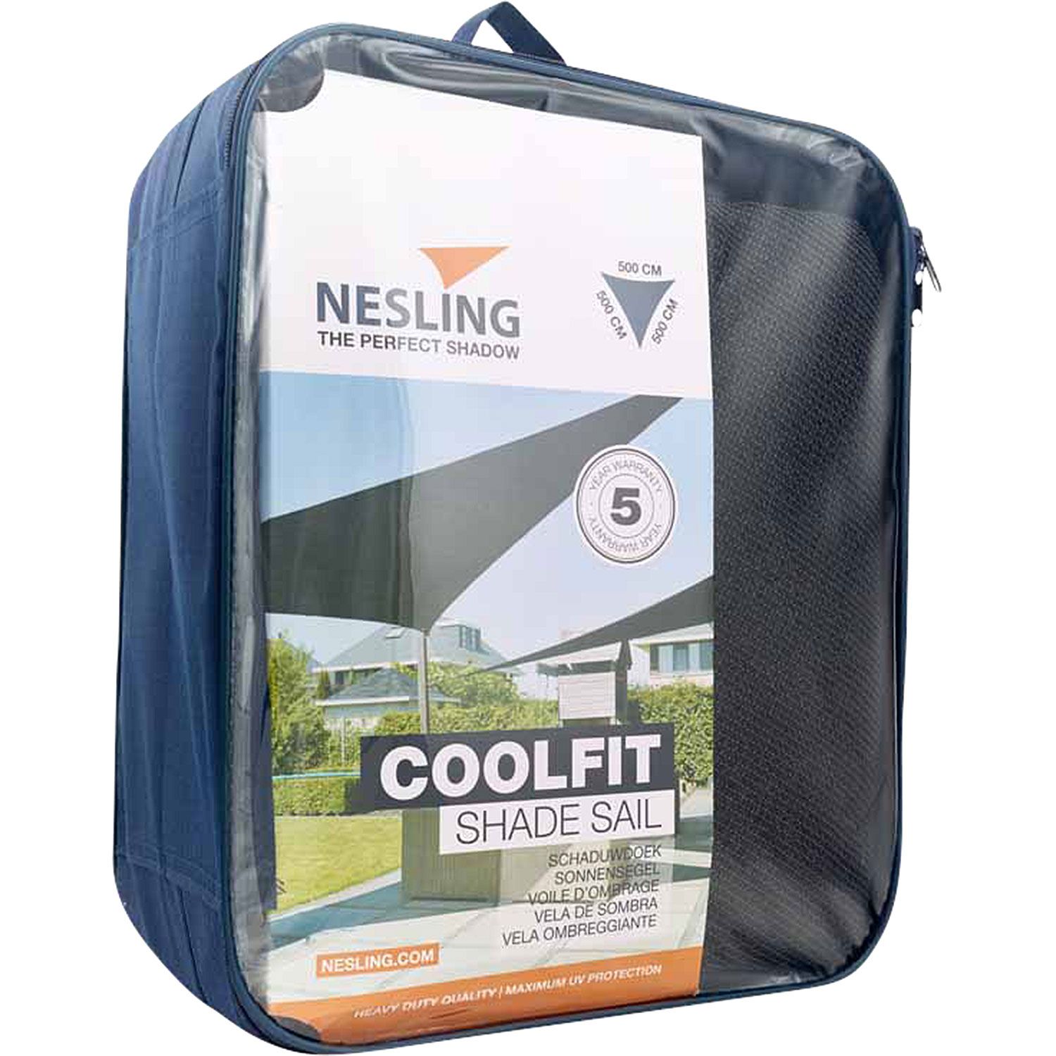 Nesling Coolfit 500 cm Dreieck olivgrün Schattentuch