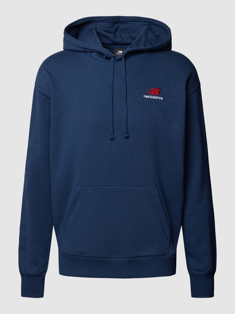 Hoodie mit Logo-Stitching in marineblau