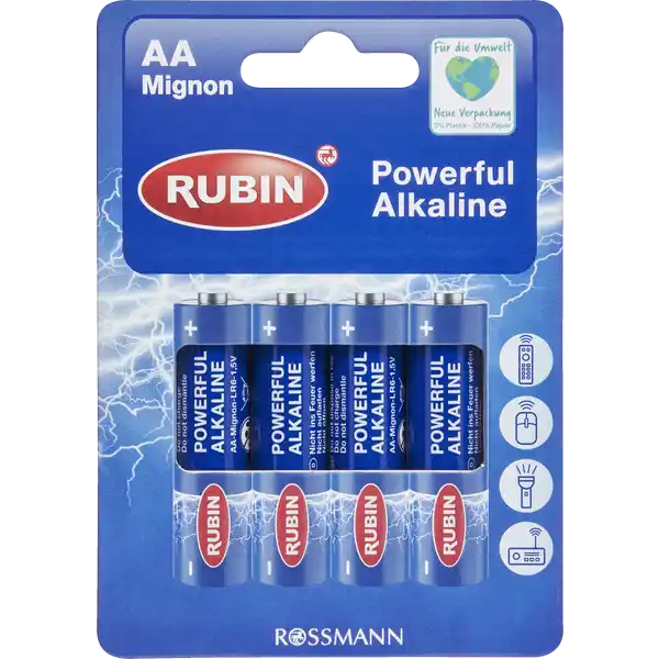 Powerful Alkaline Batterien AA