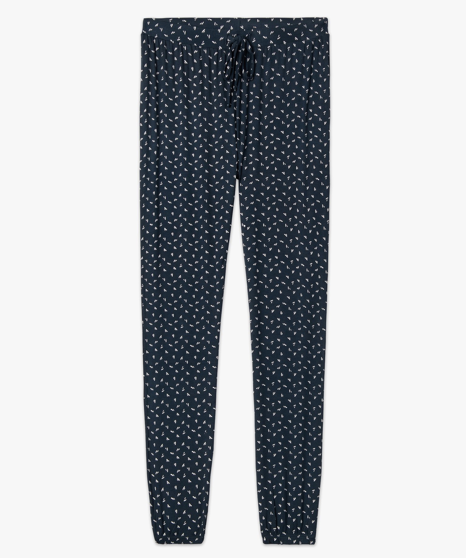 Pantalon de pyjama femme en maille fine avec bas resserré multicolore | GEMO