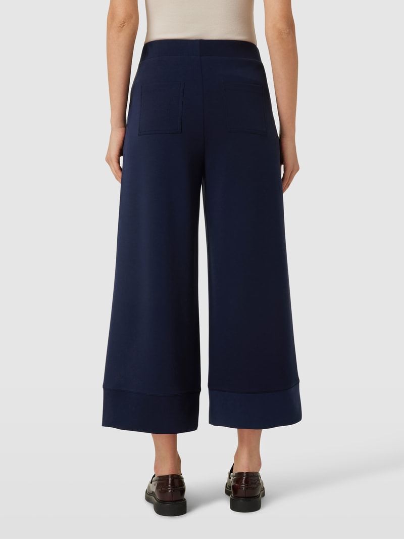 Stoffhose in verkürzter Passform in marineblau