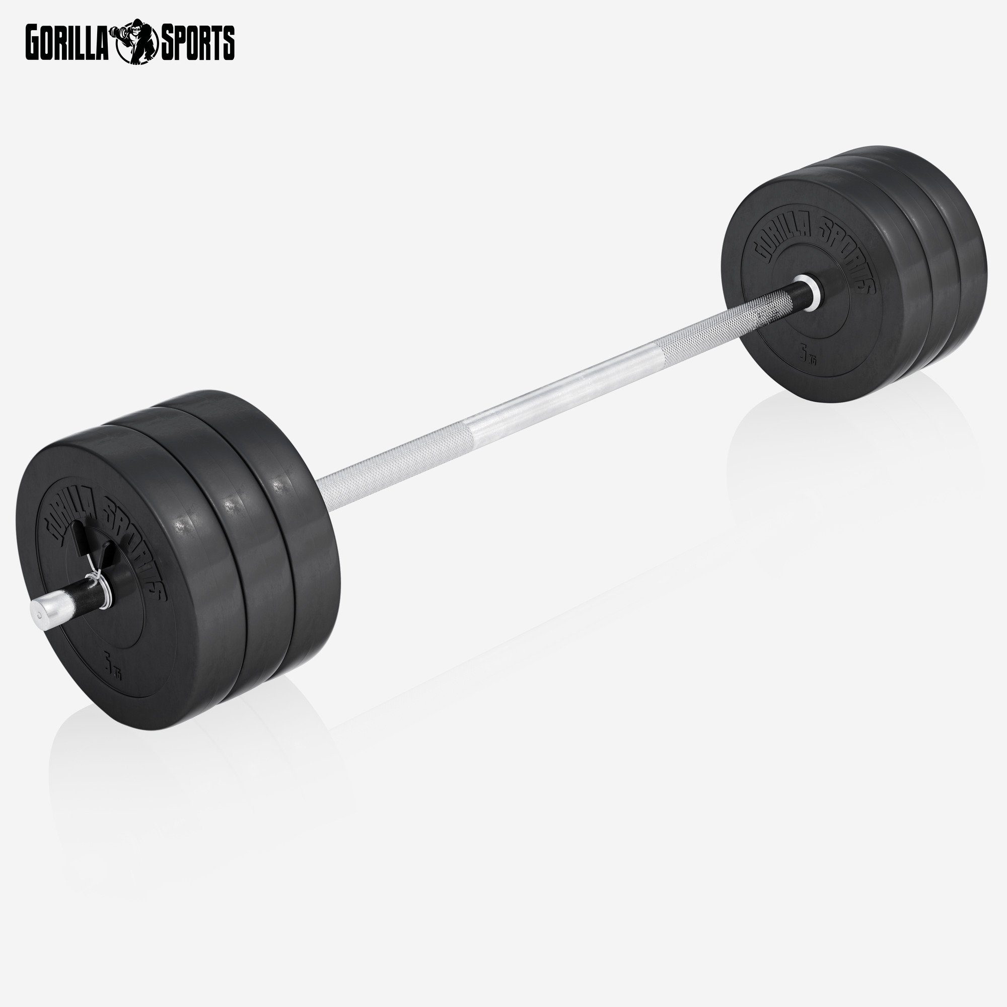 GORILLA SPORTS Hantelbank inkl. Hantelset 38/70 kg, Ablage und Dip-Station,Verstellbar, Klappbar