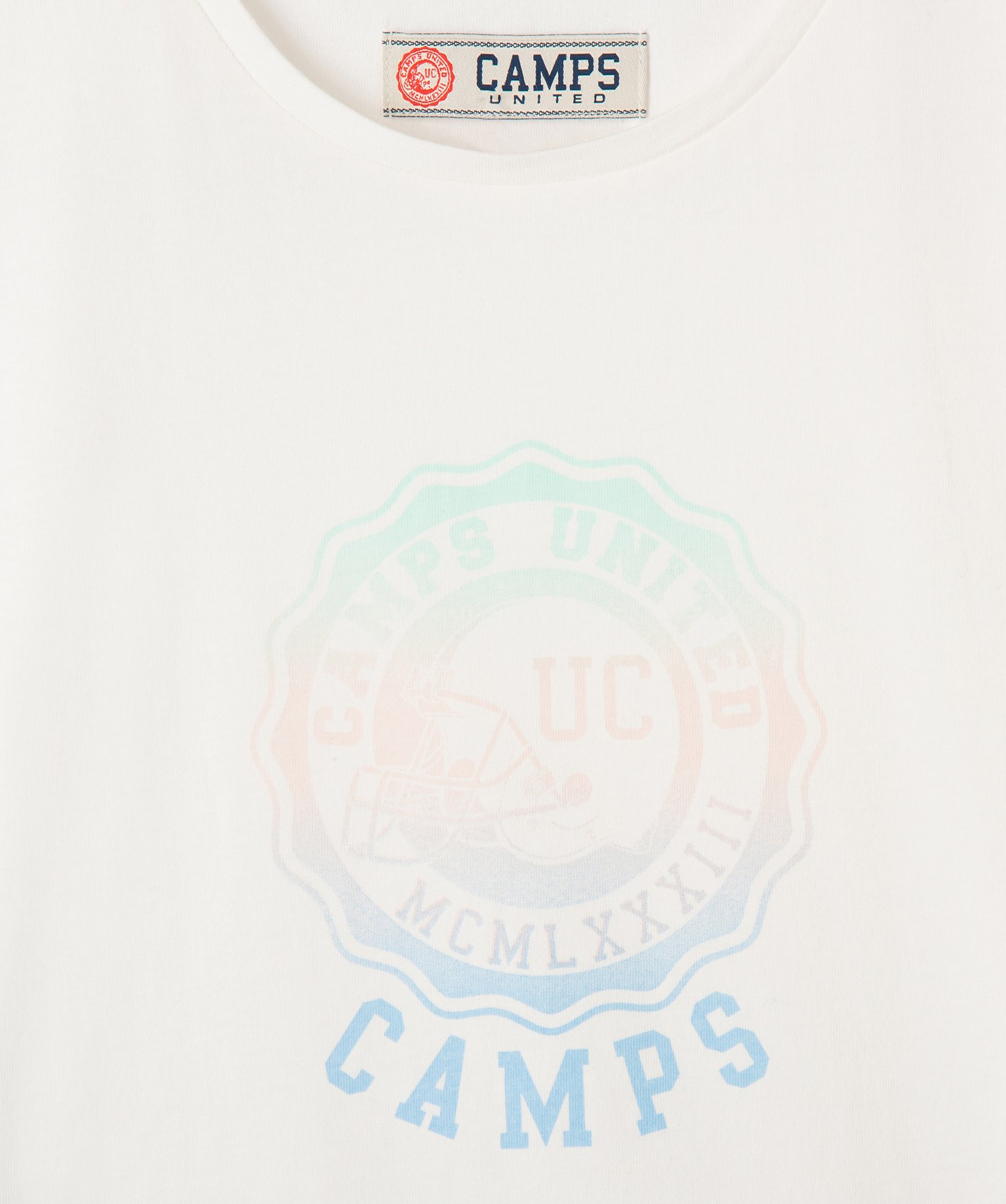 Pyjashort fille bicolore avec motif multicolore - Camps United blanc | GEMO