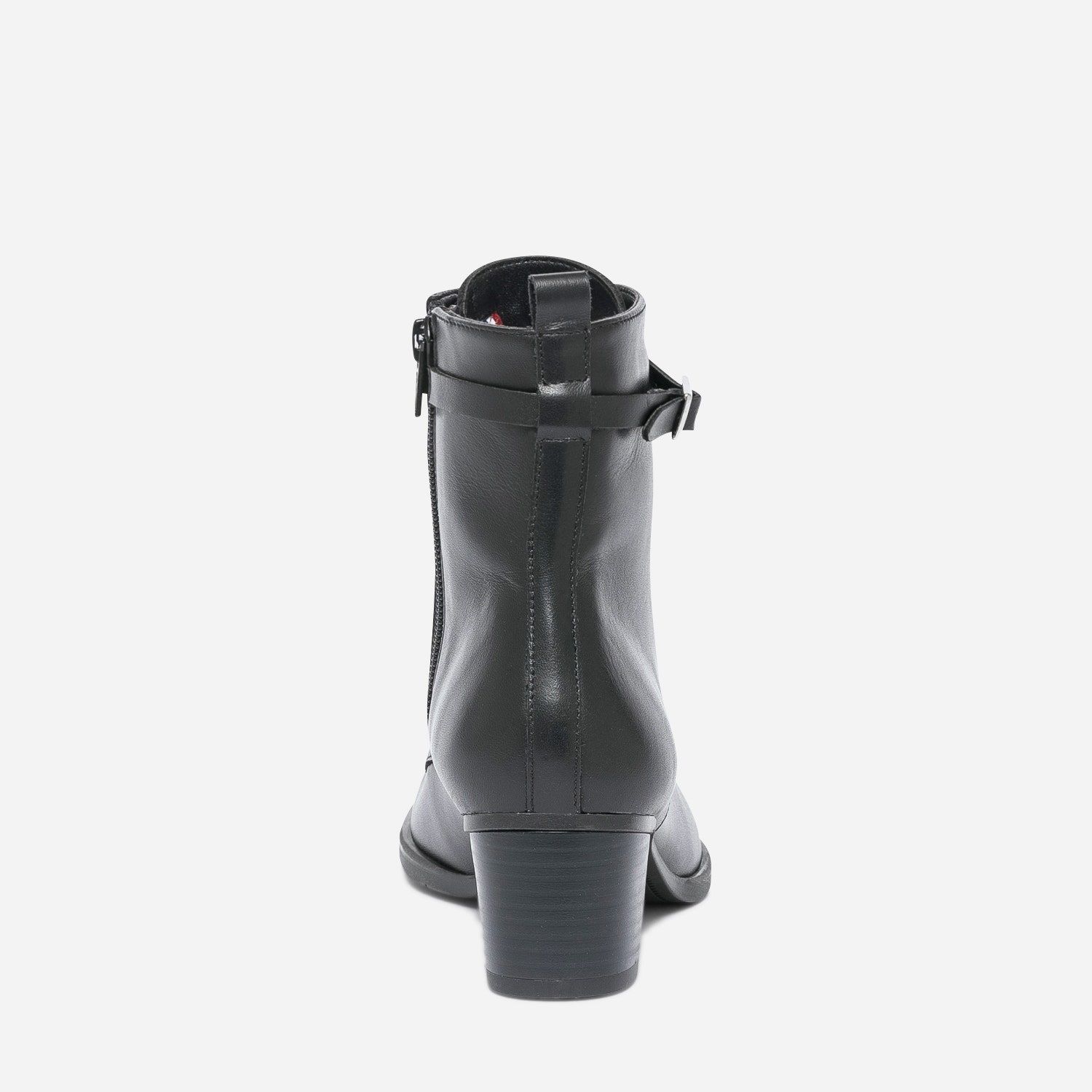 Bottine à talon ERAM FLEX noire en cuir