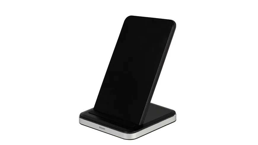 Vivanco Wireless Fast Charger, Stand Alu, QI Induktions-Ladegerät, 10W