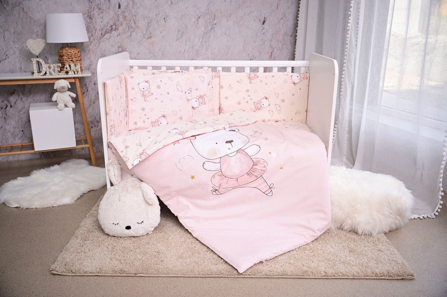 Babybettwäsche Babybettwäsche Set Smile 6-tlg, Lorelli, Baumwolle, 6 teilig, Decke 140x95 Kissen 43x35 Bett 120x60