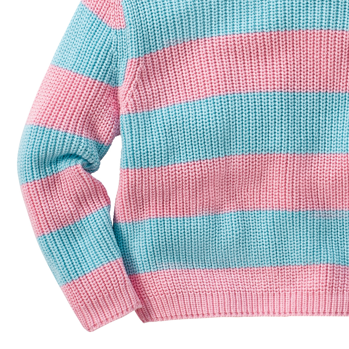 Mädchen Strickpullover mit Blockringeln