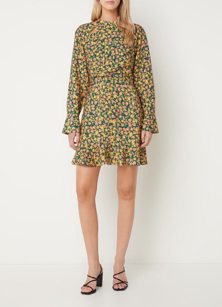 Rochie scurtă Aleezia de la French Connection, cu imprimeu floral și decupaje.