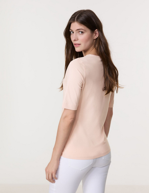 T-Shirt mit Satinblende