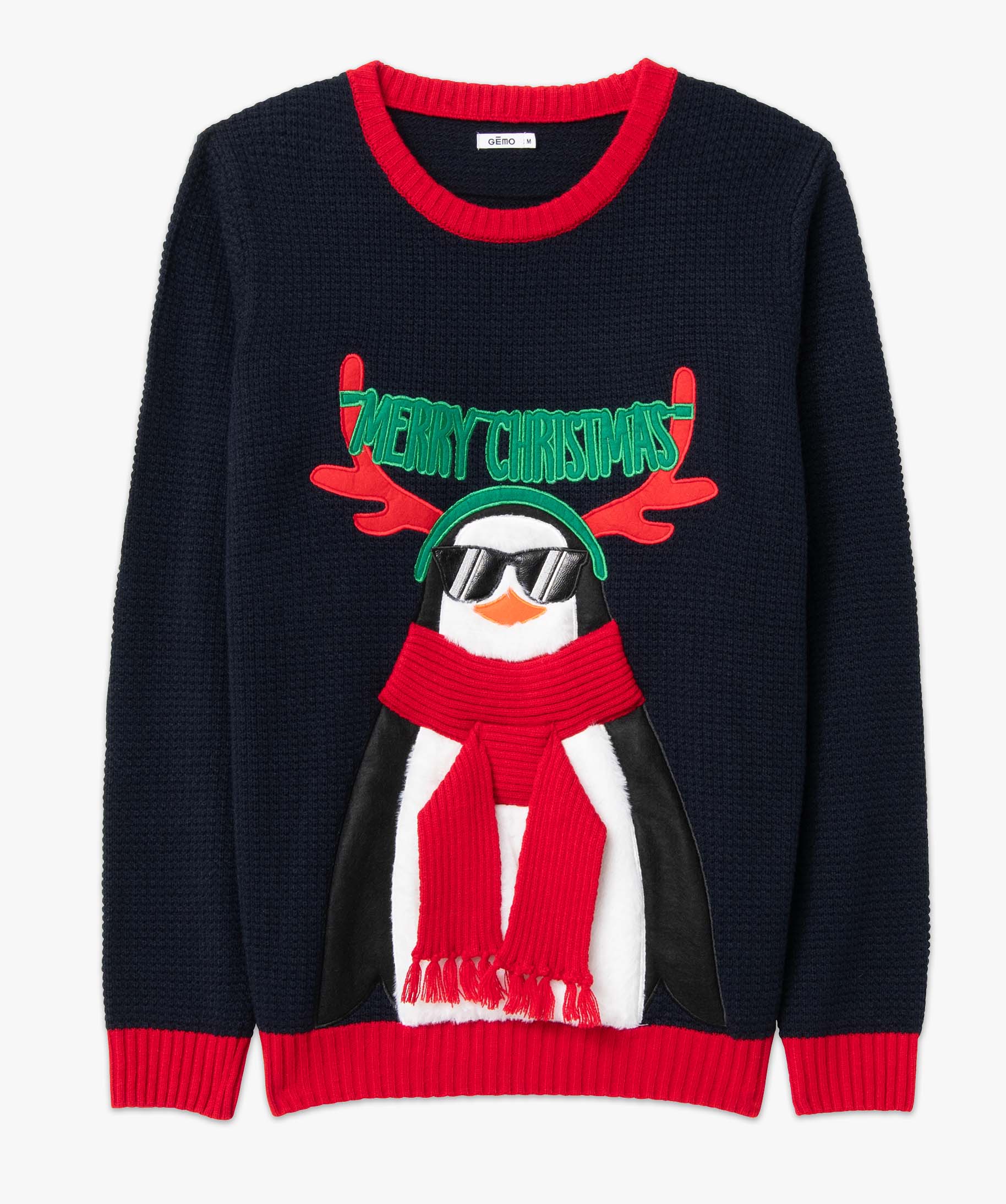 Pull de Nol homme avec motif pingouin bleu fonce | GEMO