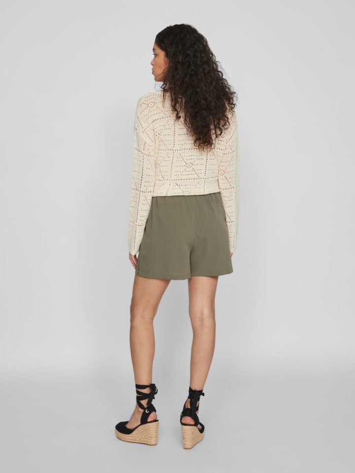 Vila Kurze Stoff Shorts Bermuda Hot Pants in Olive günstig kaufen 34