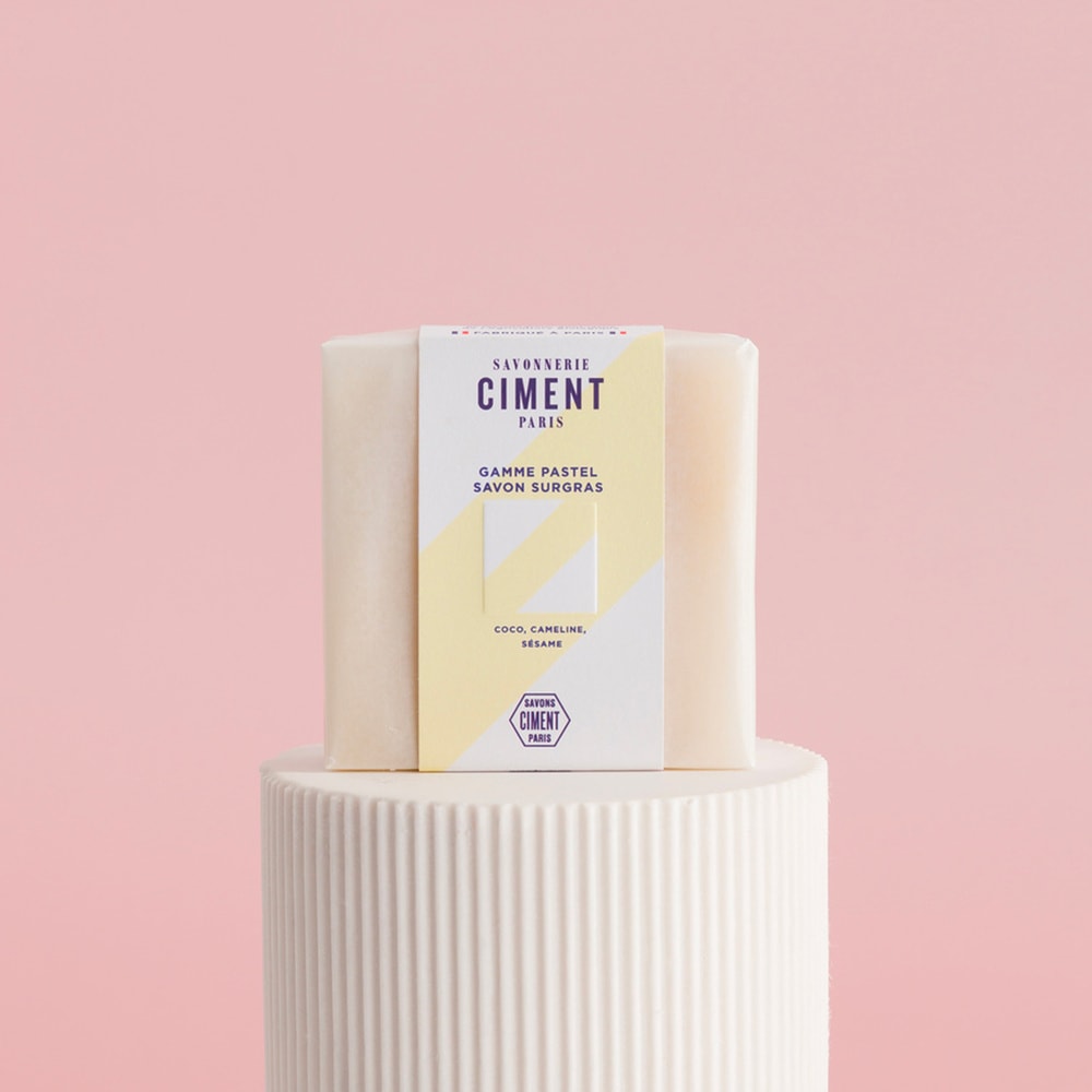 ciment DIAGONALE PASTEL BIO Savon surgras visage motif Diagonale pastel - sans parfum Savon solide 100g