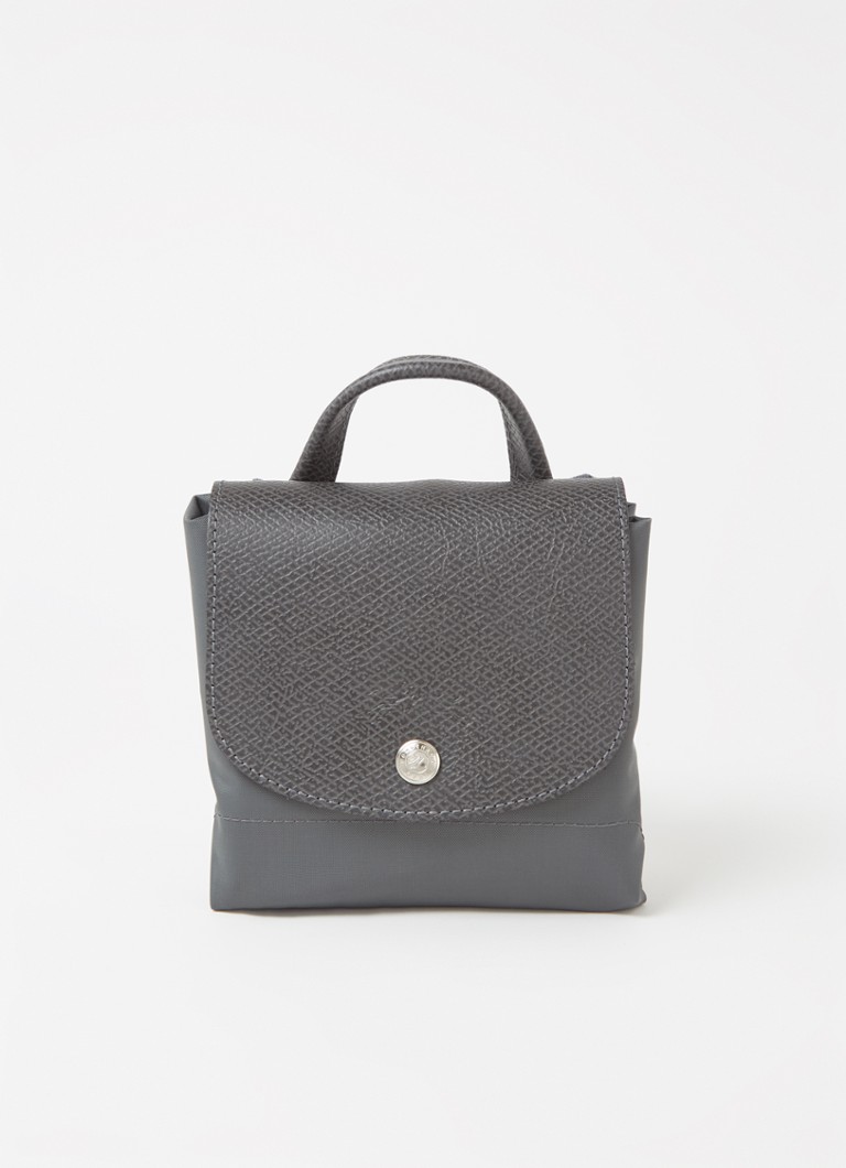 Longchamp Le Pliage Vihreä reppu nahkayksityiskohdilla