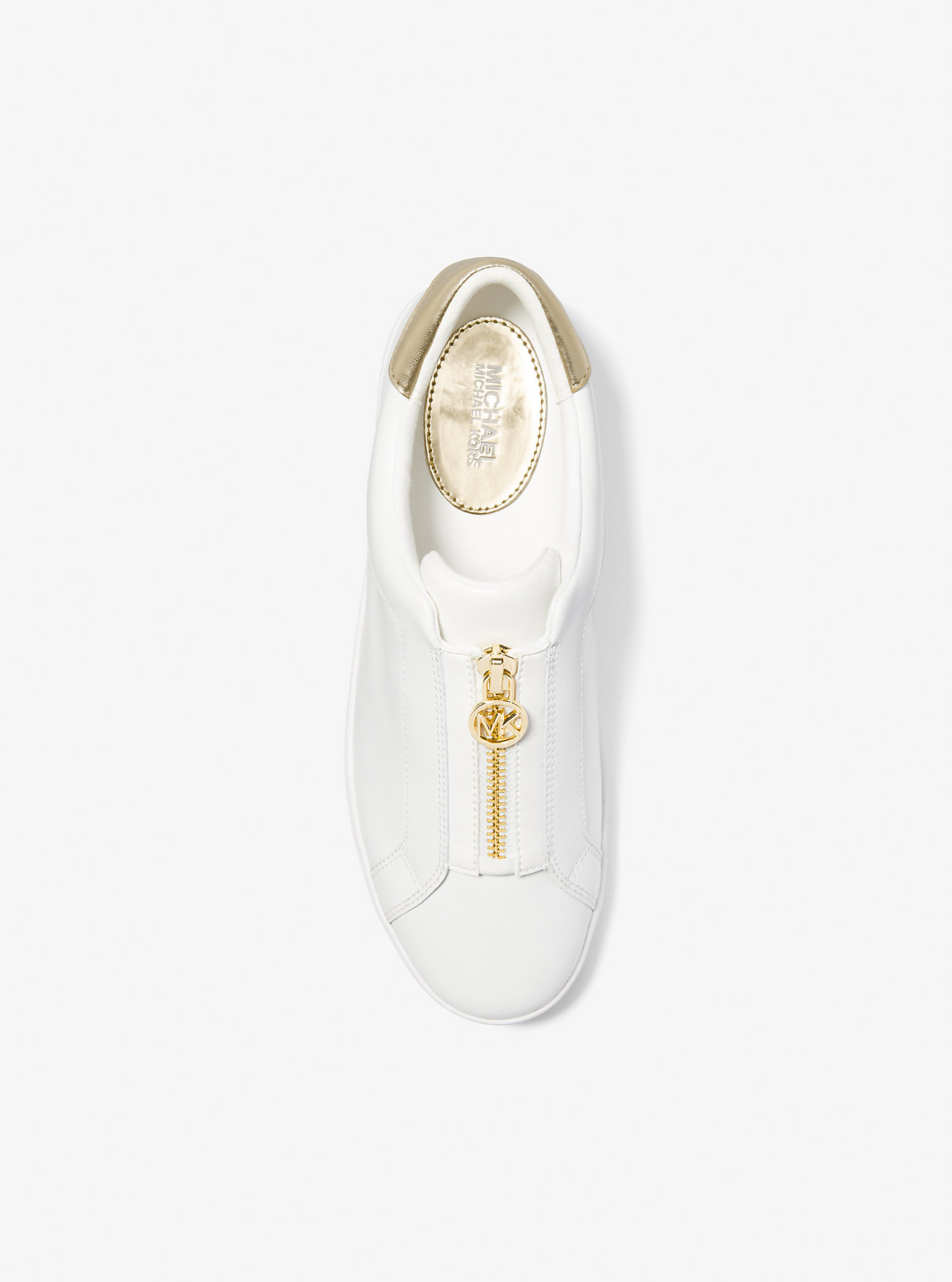 Sneakers Keaton in pelle con cerniera - ORO CHIARO
