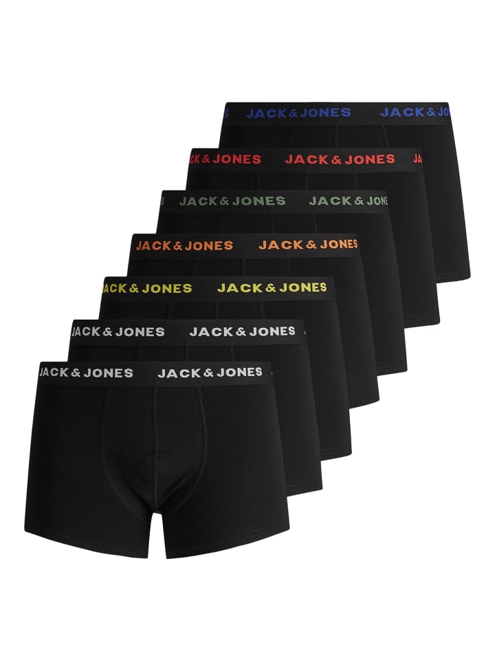 Jack & Jones 7er Pack Boxershorts Basic Trunks Unterhosen JACBASIC in Schwarz-3 günstig kaufen