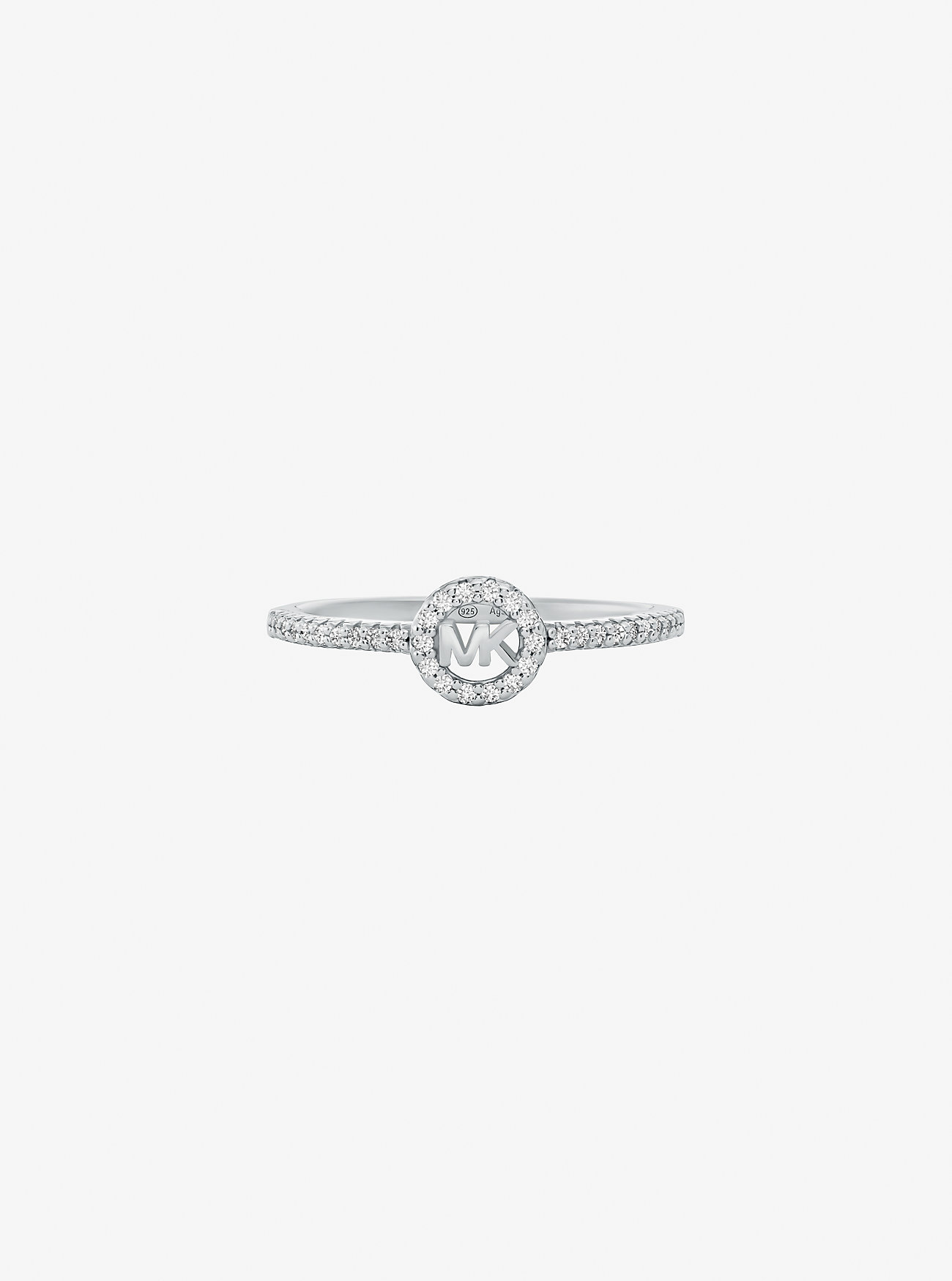 Fulton edelmetallbelagt pavé-logo-anhengsring - SØLV