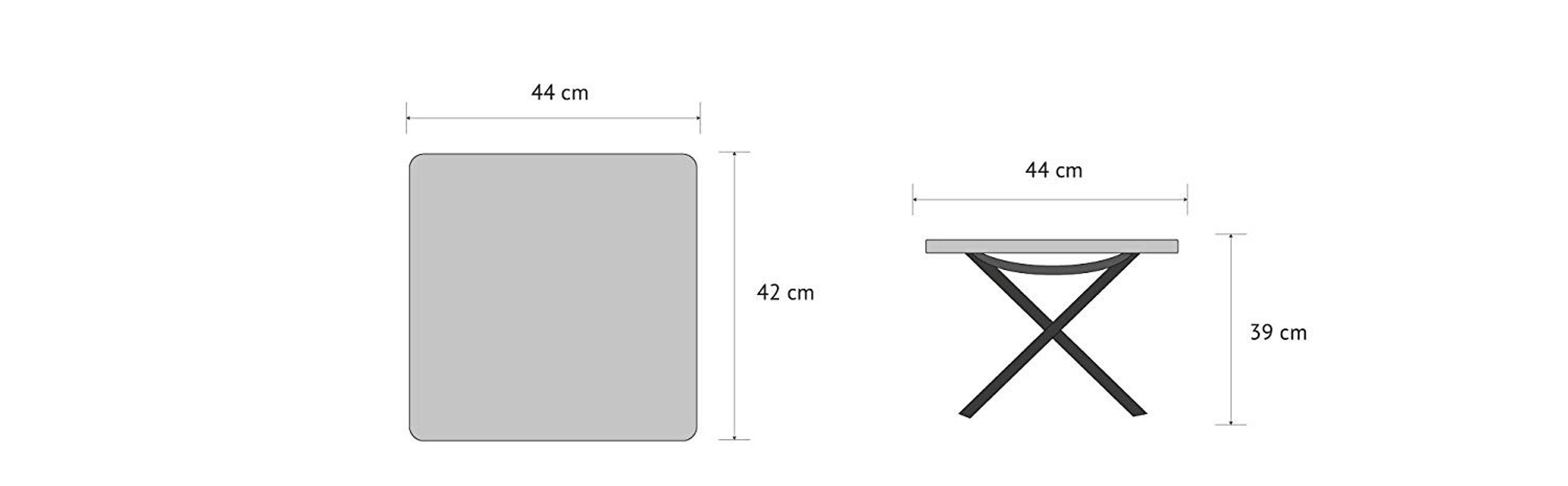 VANAGE Fußhocker VG-3384, gepolsterter Hocker in grau - klappbarer Fußhocker - Alu Klapphocker - Sitzhocker - Klappstuhl für Camping, Garten, Terrasse und Balkon geeignet