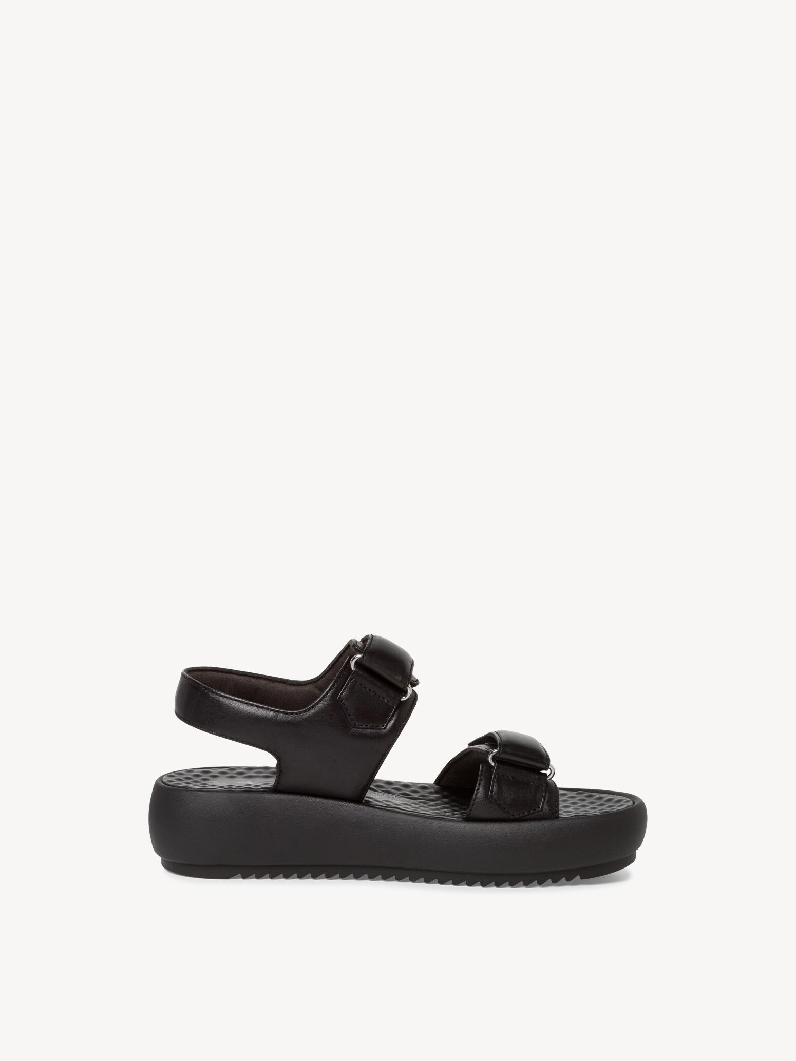 Sandale à talon en cuir - noir