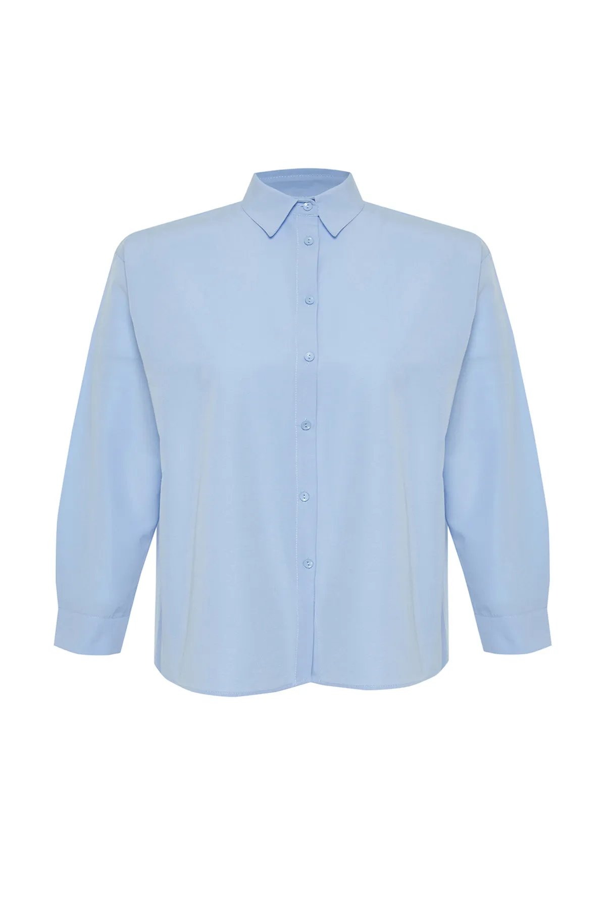 Trendyol Curve  Hellblaues gewebtes Hemd TBSSS22GO0319