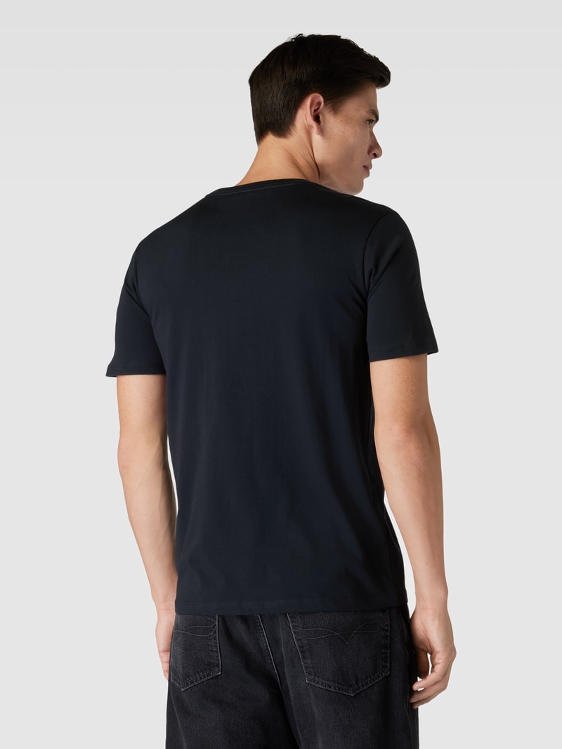 T-Shirt mit Label-Print Modell 'Copenhagen' in marineblau