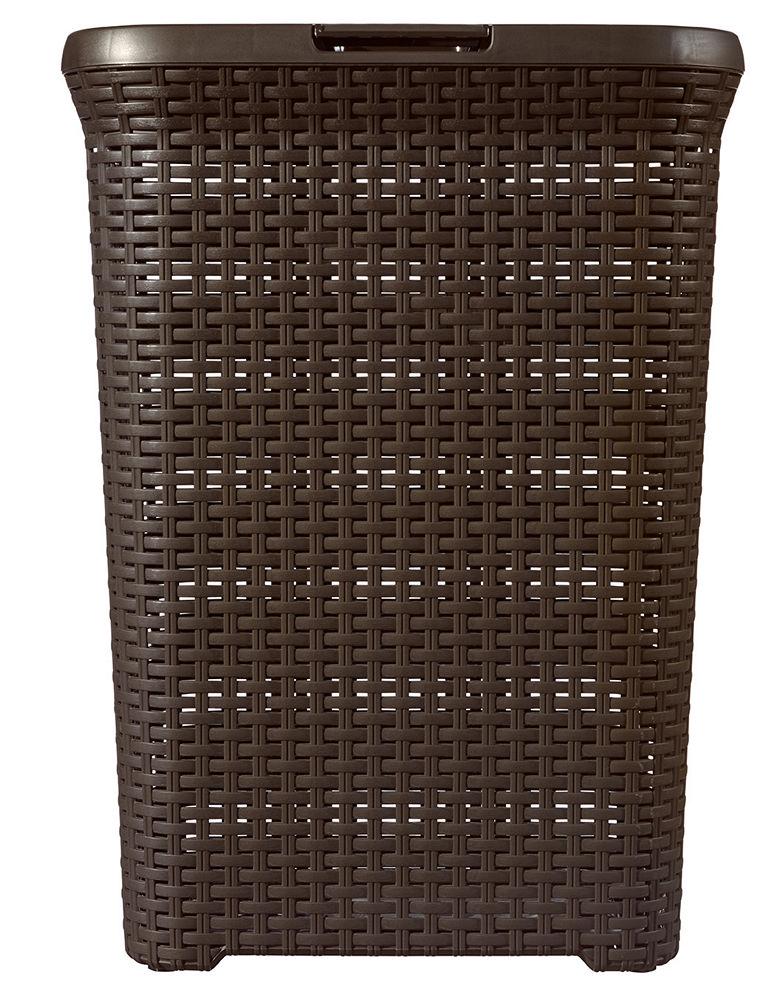 Curver 2-er Set STYLE Wäschebox 60L   Wäschekorb 45L dunkelbraun