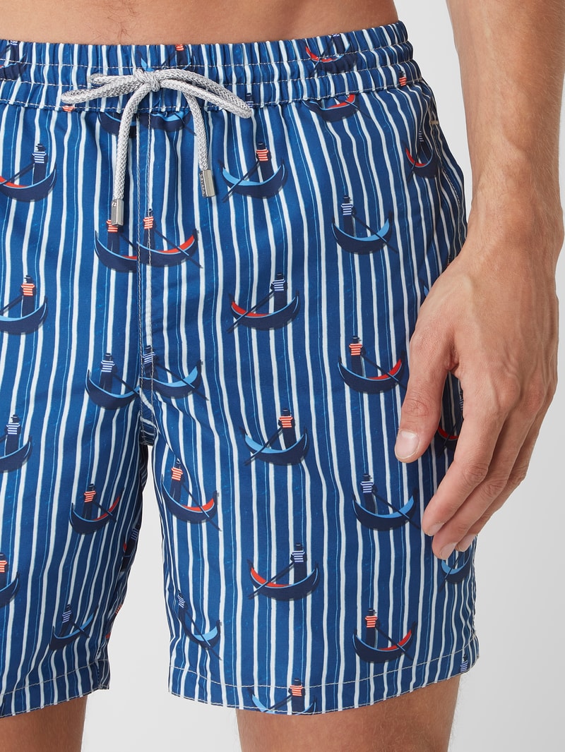 Badehose mit Allover-Muster in marineblau