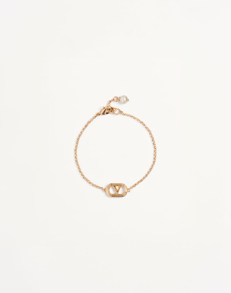 Ovalet armbånd i metal og Swarovski® perle