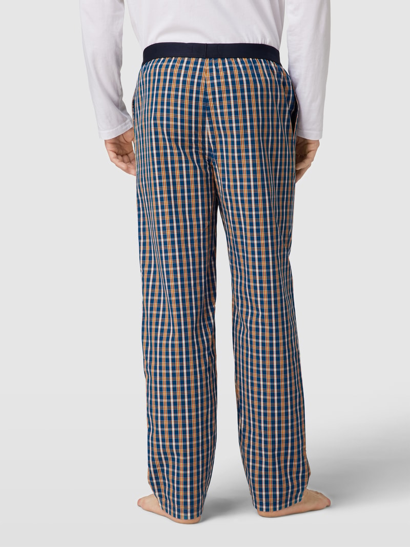 Sweatpants mit Karomuster in blau