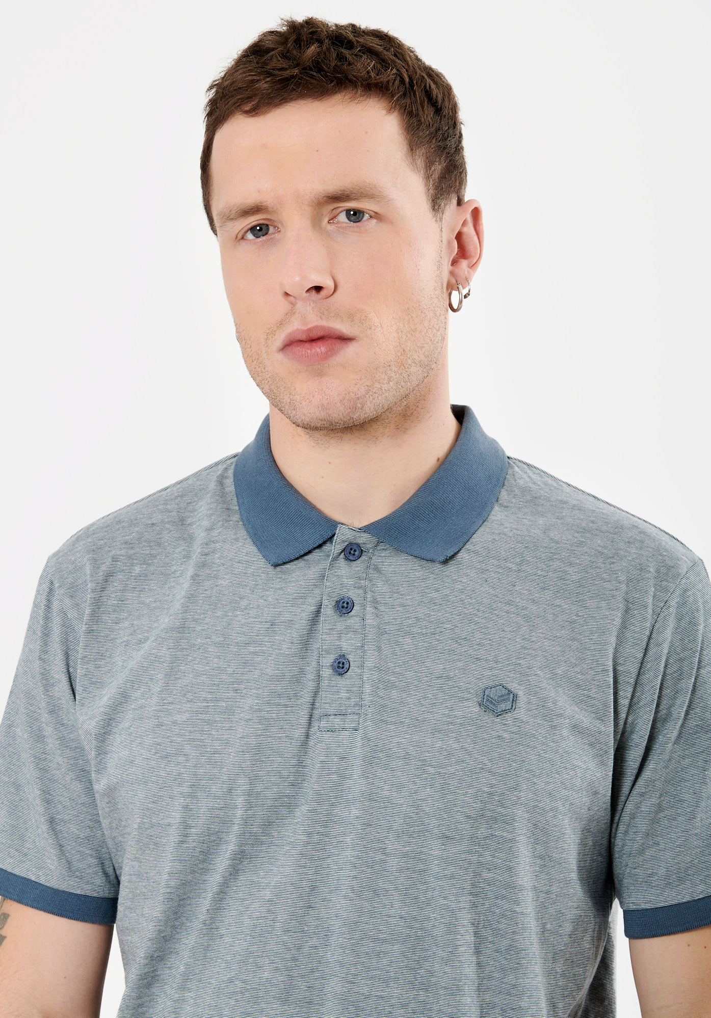 STEF   Polo bleu Homme