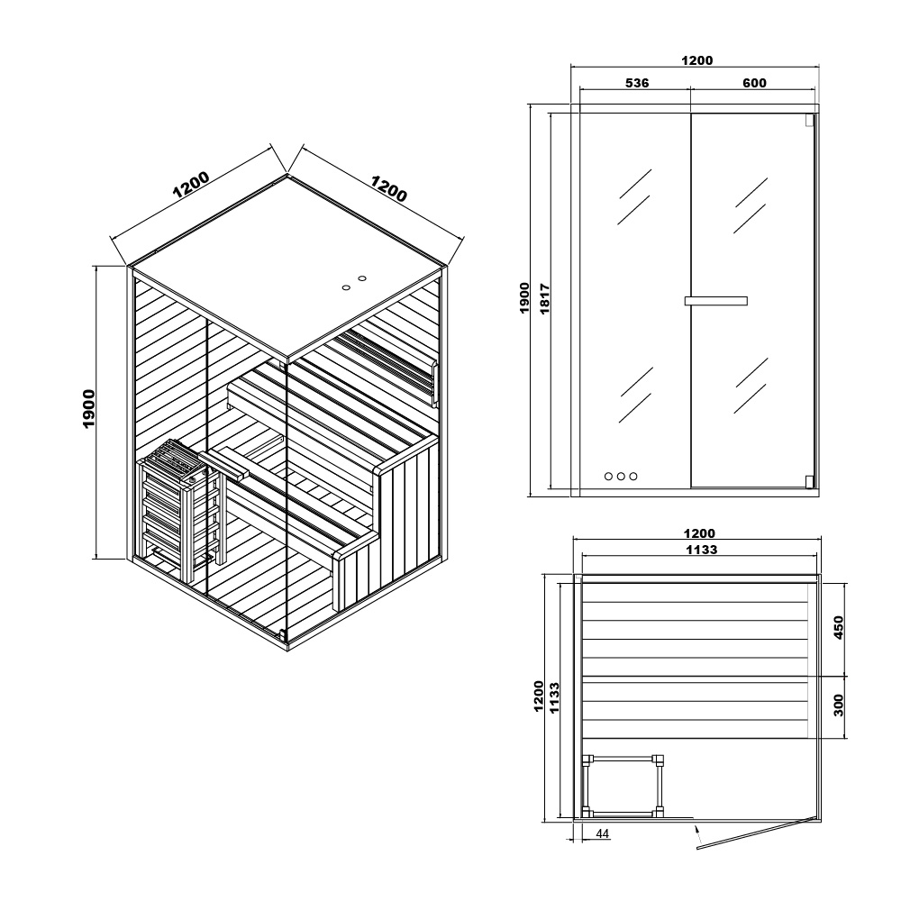 Home Deluxe Traditionelle Sauna SHADOW - M