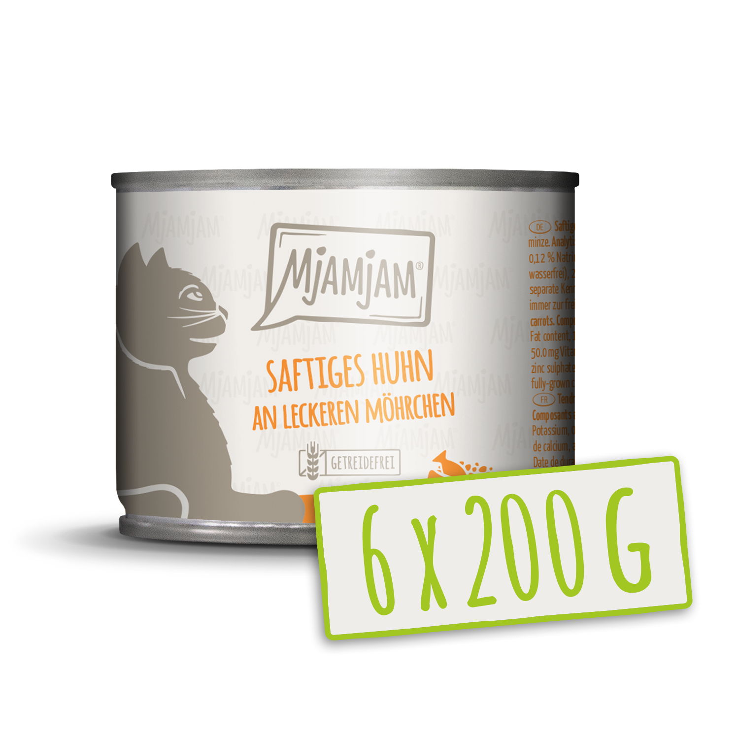 MjAMjAM Nassfutter MjAMjAM 6x200 g Huhn an Möhrchen