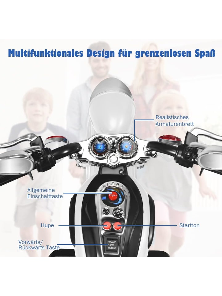COSTWAY 6V Elektro Motorrad in Weiß günstig kaufen 91 cm