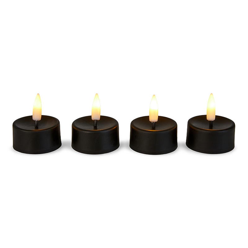 Vie Selected Telys LED 4-pk sort, med timer