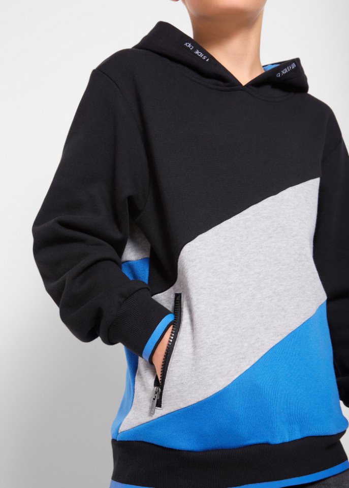 Jungen Kapuzensweatshirt im Colourblock