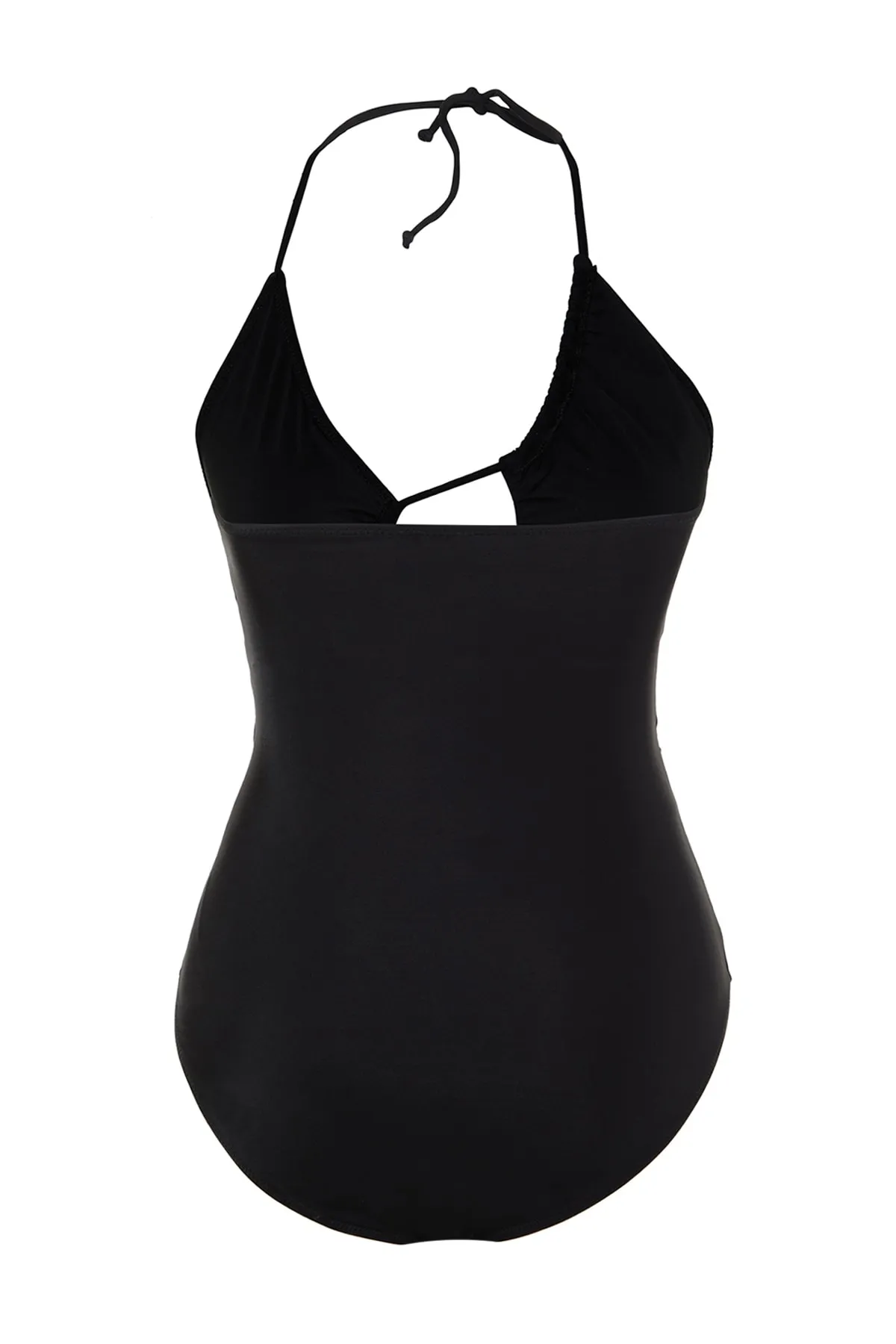 Trendyol Curve  Schwarzer Badeanzug zum Binden mit Aussparungen und Erholungseffekt TBSSS23AM00016