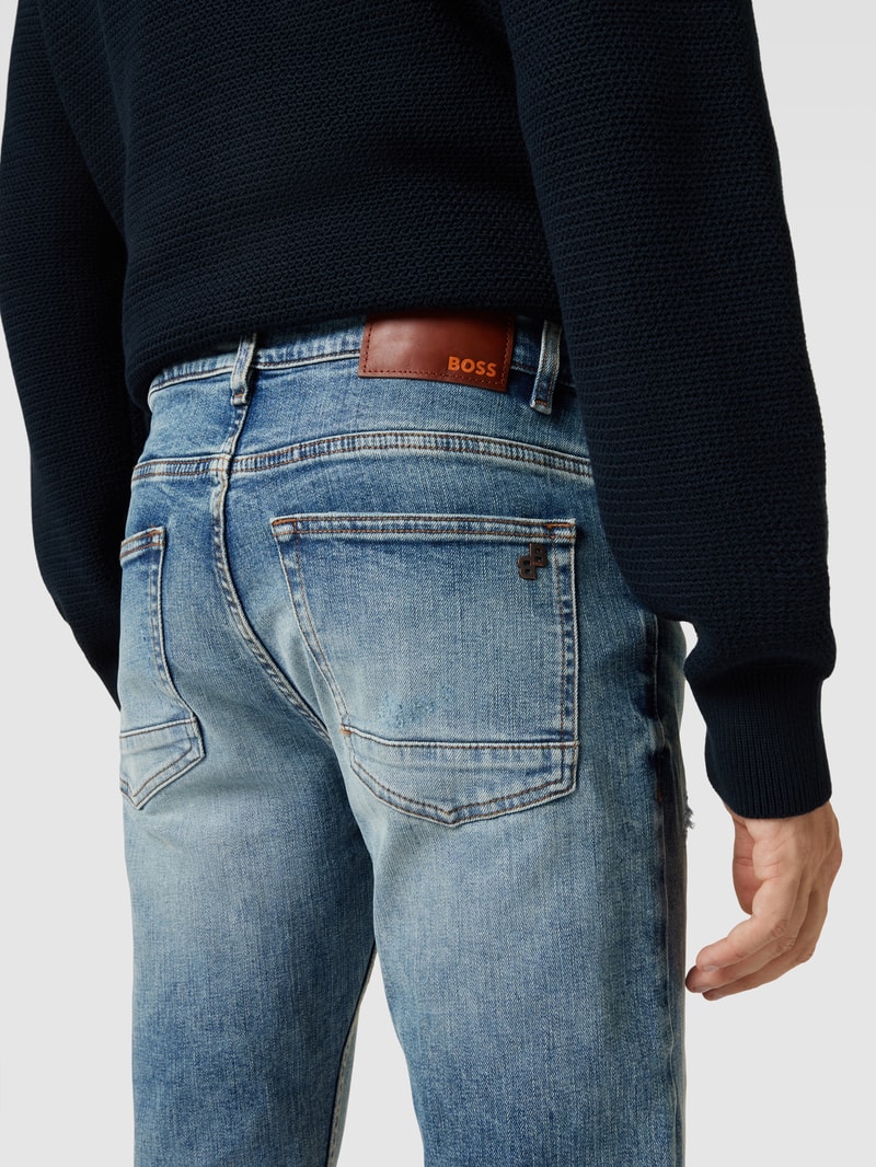 Slim Fit Jeans im 5-Pocket-Design Modell 'Delaware' in hellblau