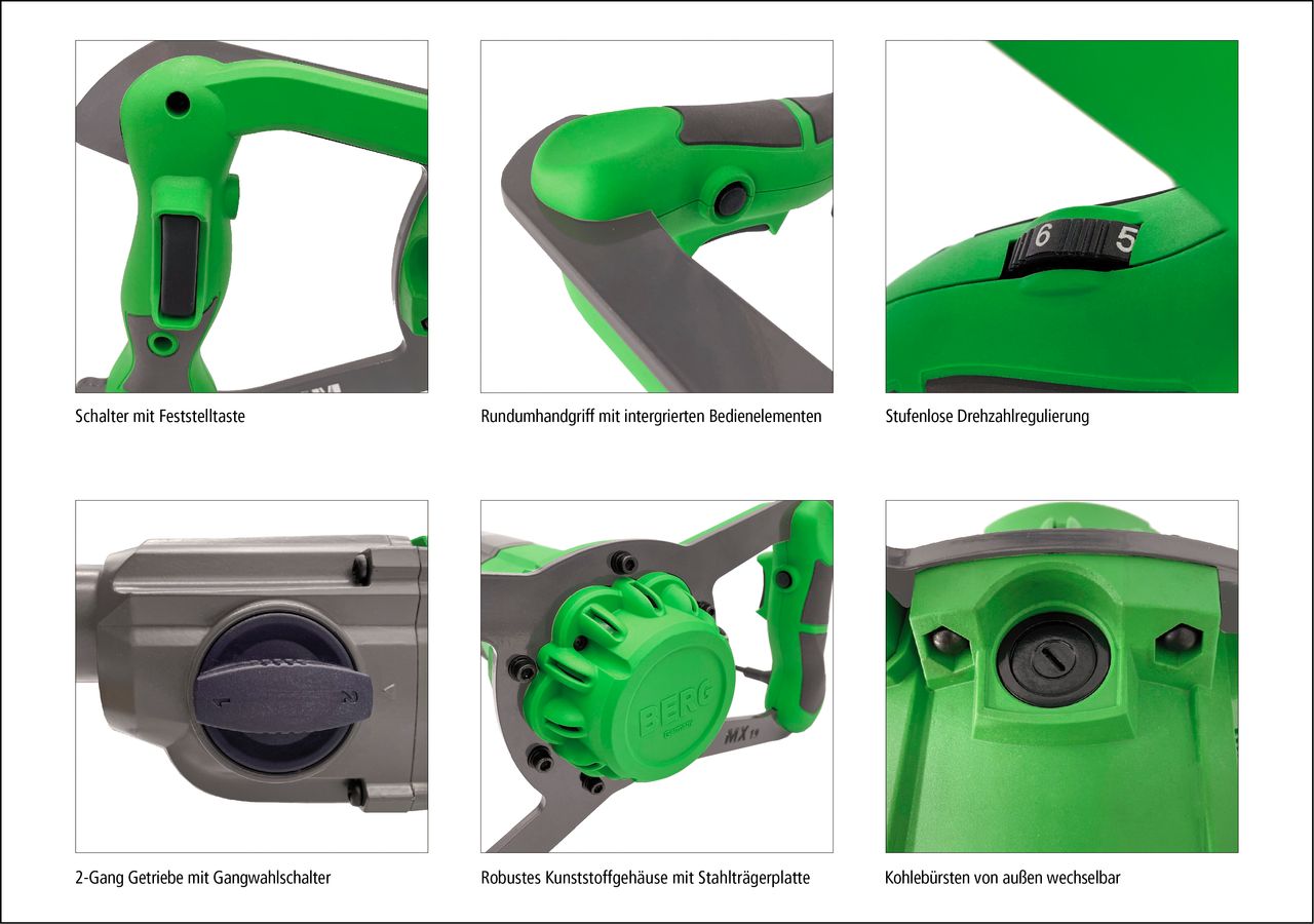 BERG HANDRÜHRWERK BERG MX 19 [230V - EU] - 1850W, 2-GANG, 180-460/300-750 U/MIN