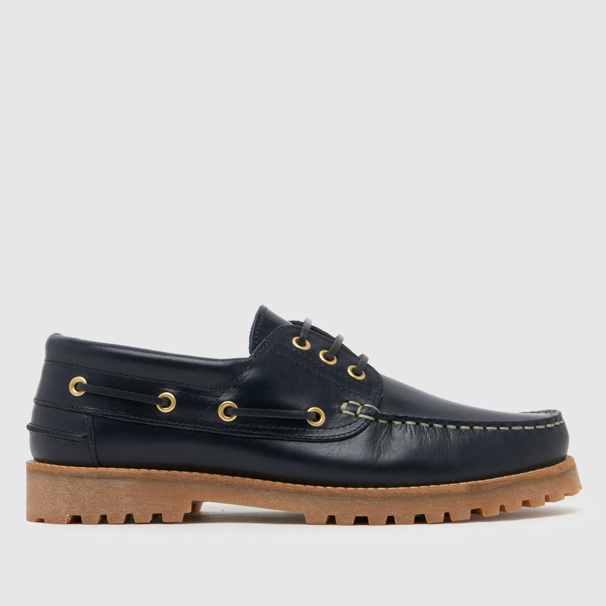 Schuh Princeton – Marinblå båtskor i läder
