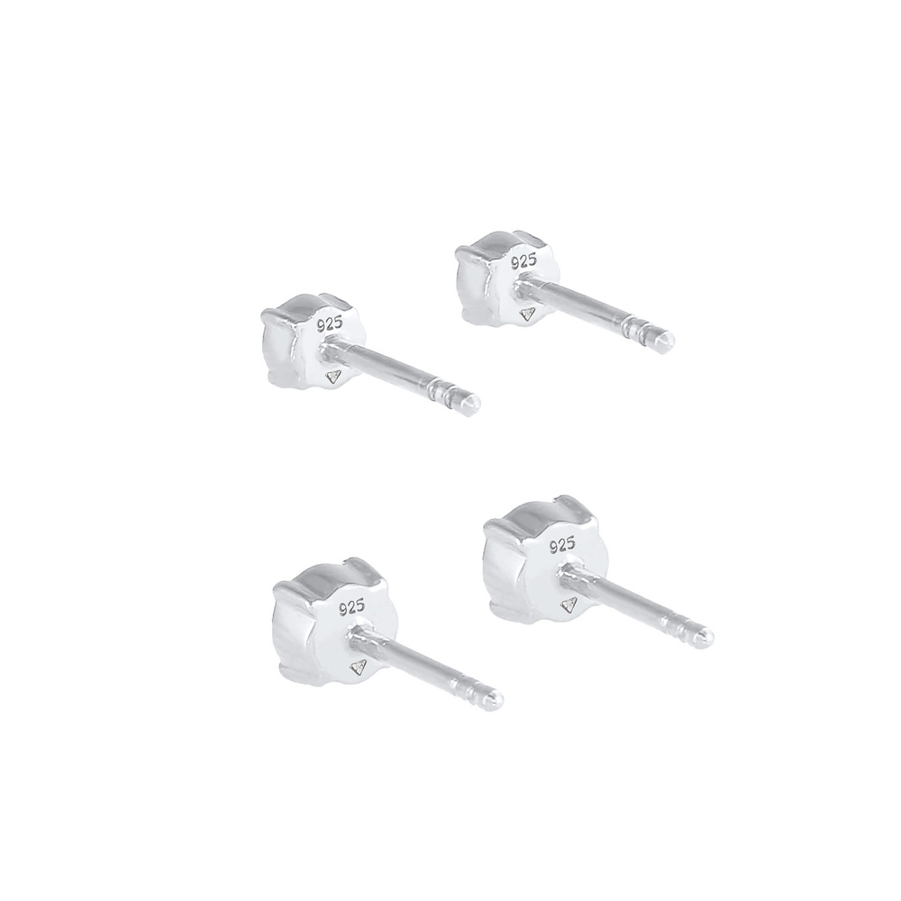 Elli Elli Boucles d'Oreilles Dames clous d'oreilles set de 2 avec cristaux en argent s Boucles d'oreilles
