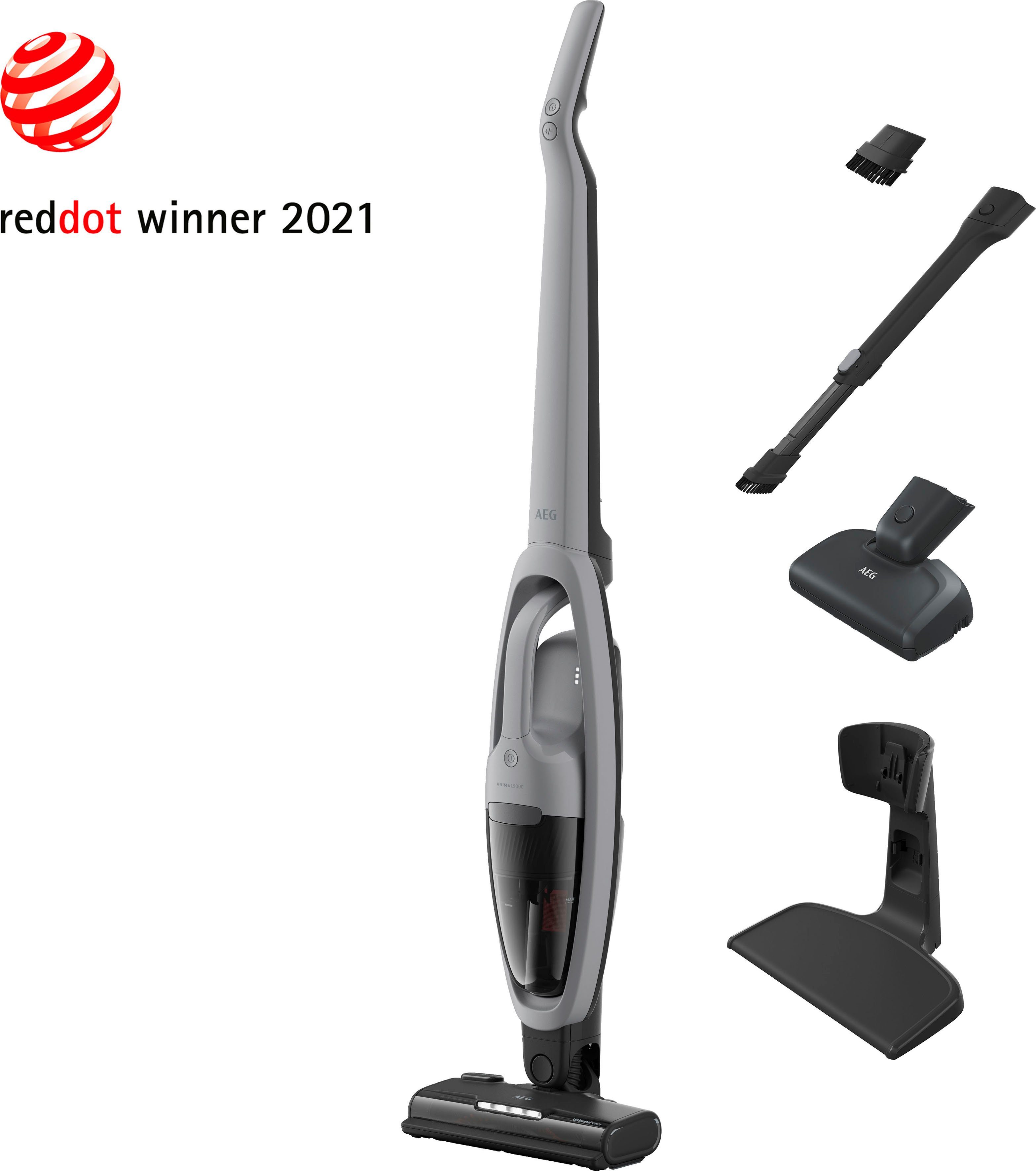 AEG Akku-Hand-und Stielstaubsauger ANIMAL 5000 AKKU-STAUBSAUGER (AS52AB21UG), beutellos, 2in1, leise 79 dB(A), 58 % Recyclingmaterial, bis zu 50 Min. Laufzeit