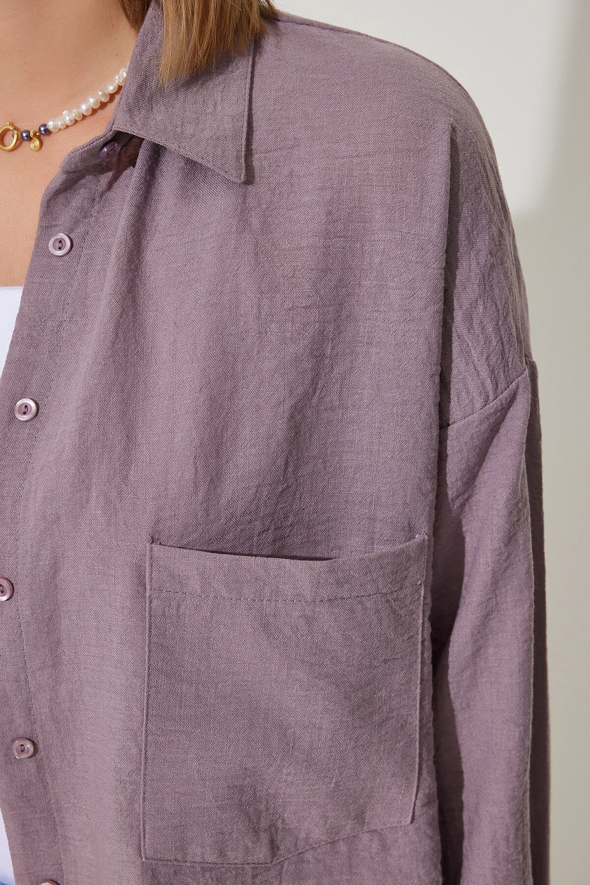 Happiness İstanbul  Hemd - Lila - Oversized