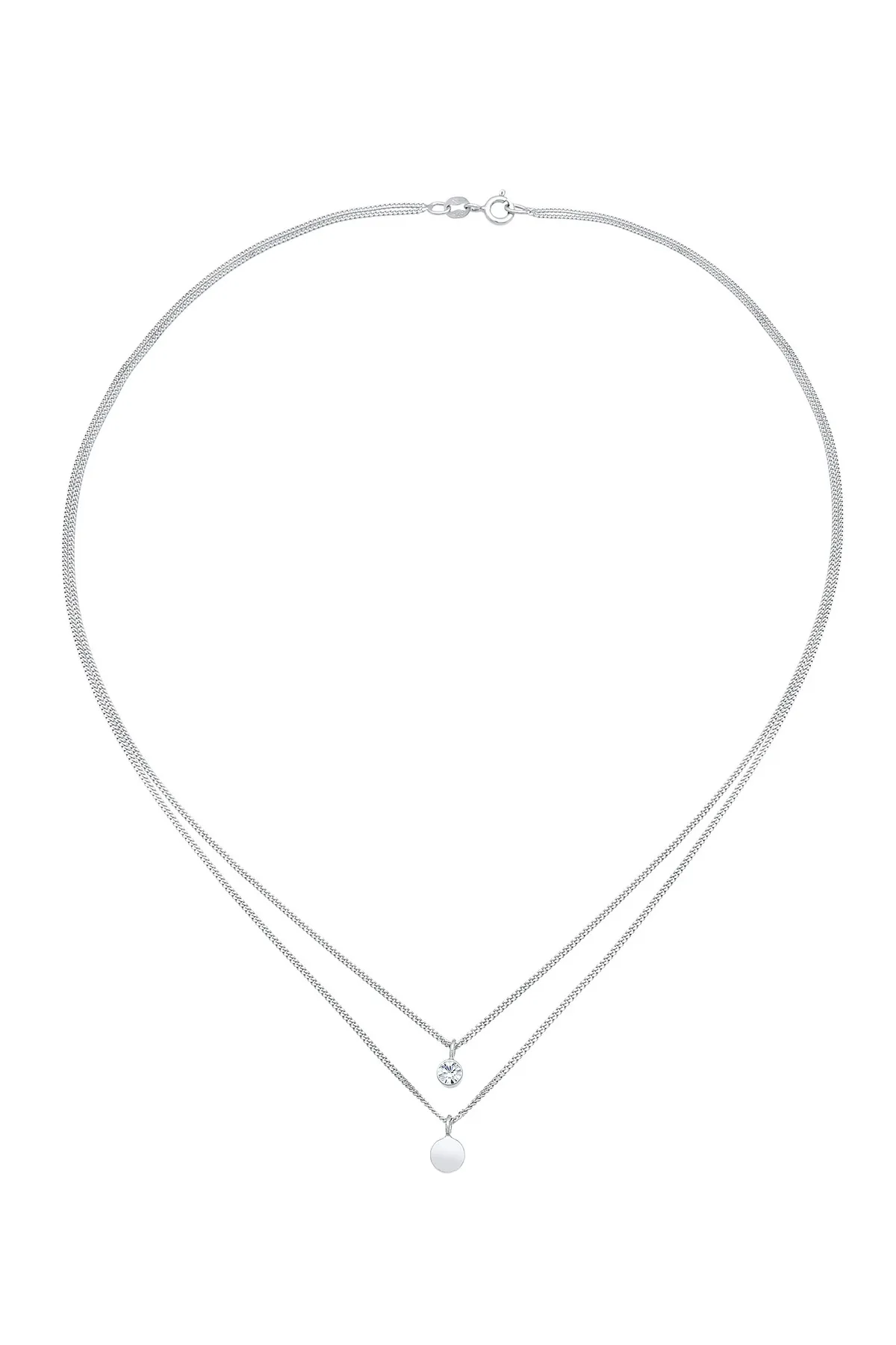 ELLI  Halskette Layer Plättchen Kristall 925 Silber