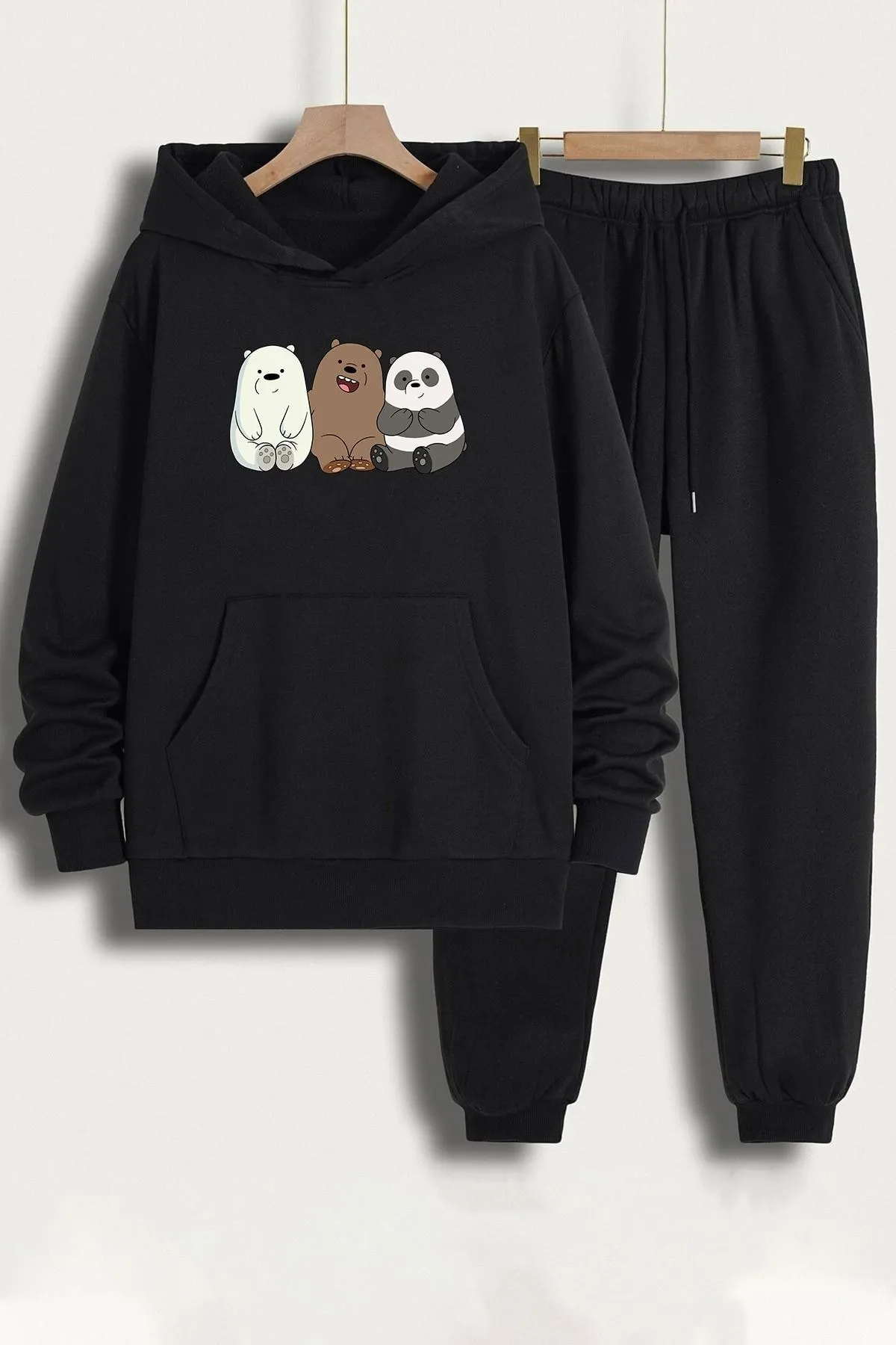 uyguntarz  Bedrucktes Unisex-Trainingsanzugset „Friendly Bears“.