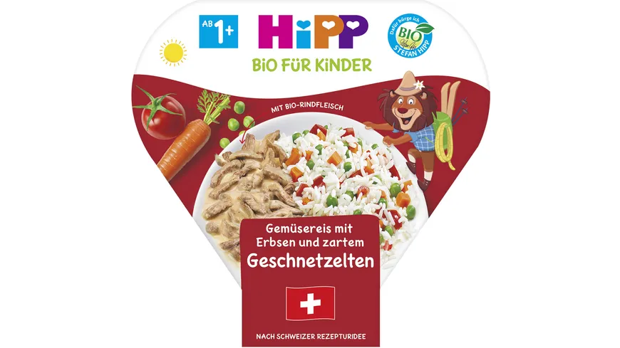 HiPP Kinder-Teller 250g: Gemüsereis mit Erbsen und zartem Geschnetzelten 250 g