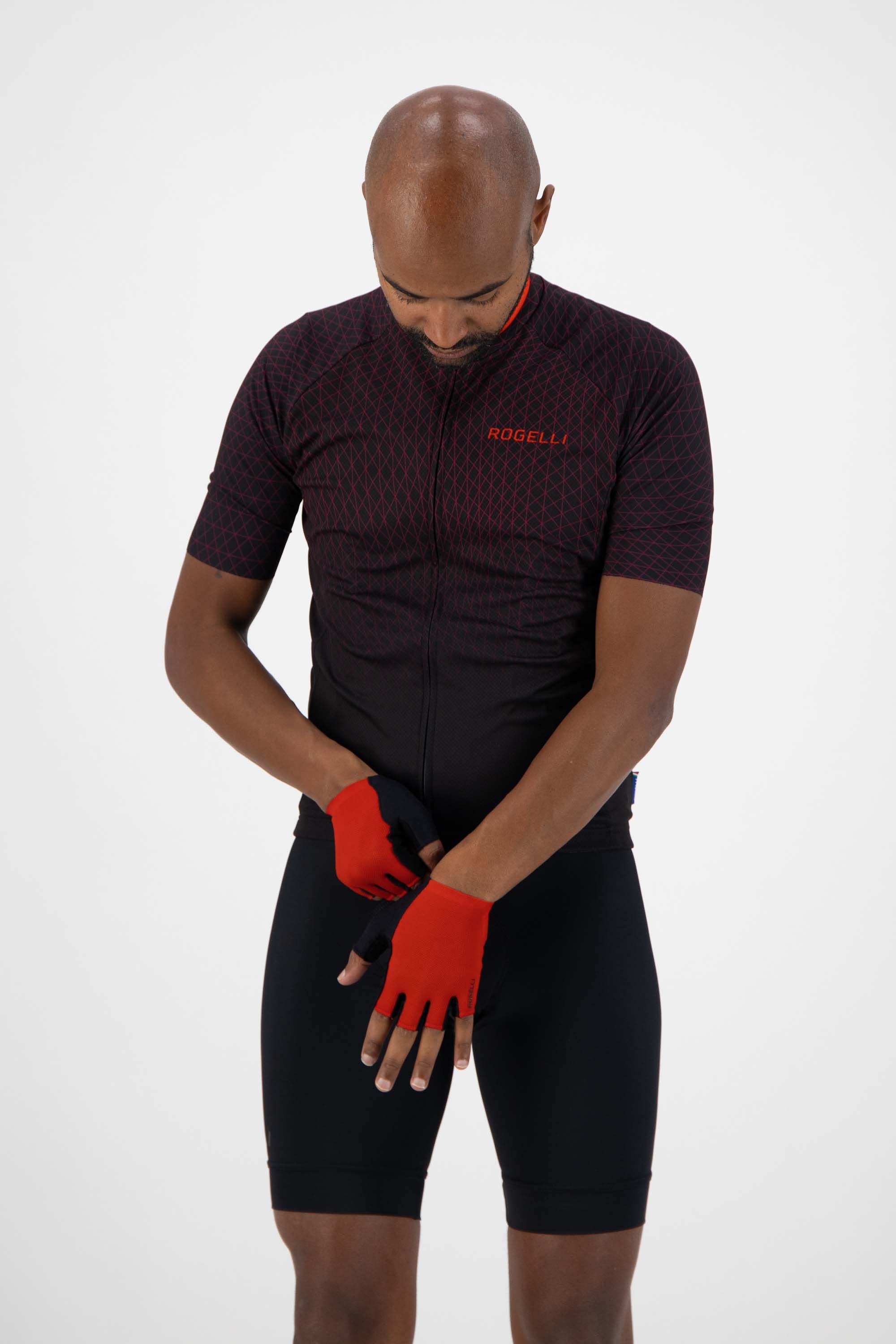 Rogelli Pure Rot Herren Fahrradhandschuhe