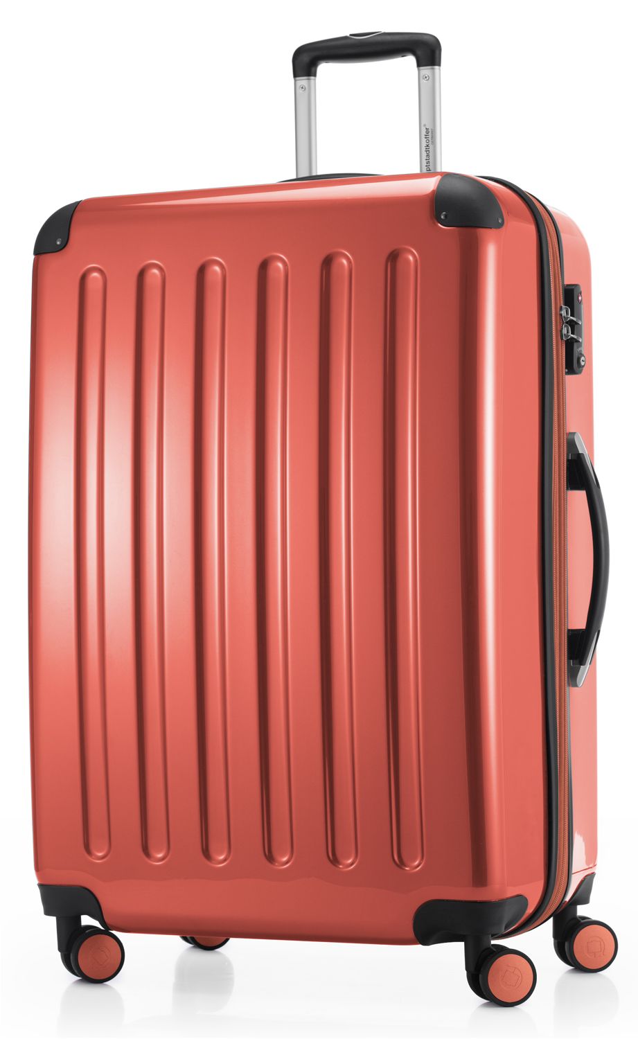 Alex - hand luggage hard shell black glossy, TSA, 55 cm, 42 liters