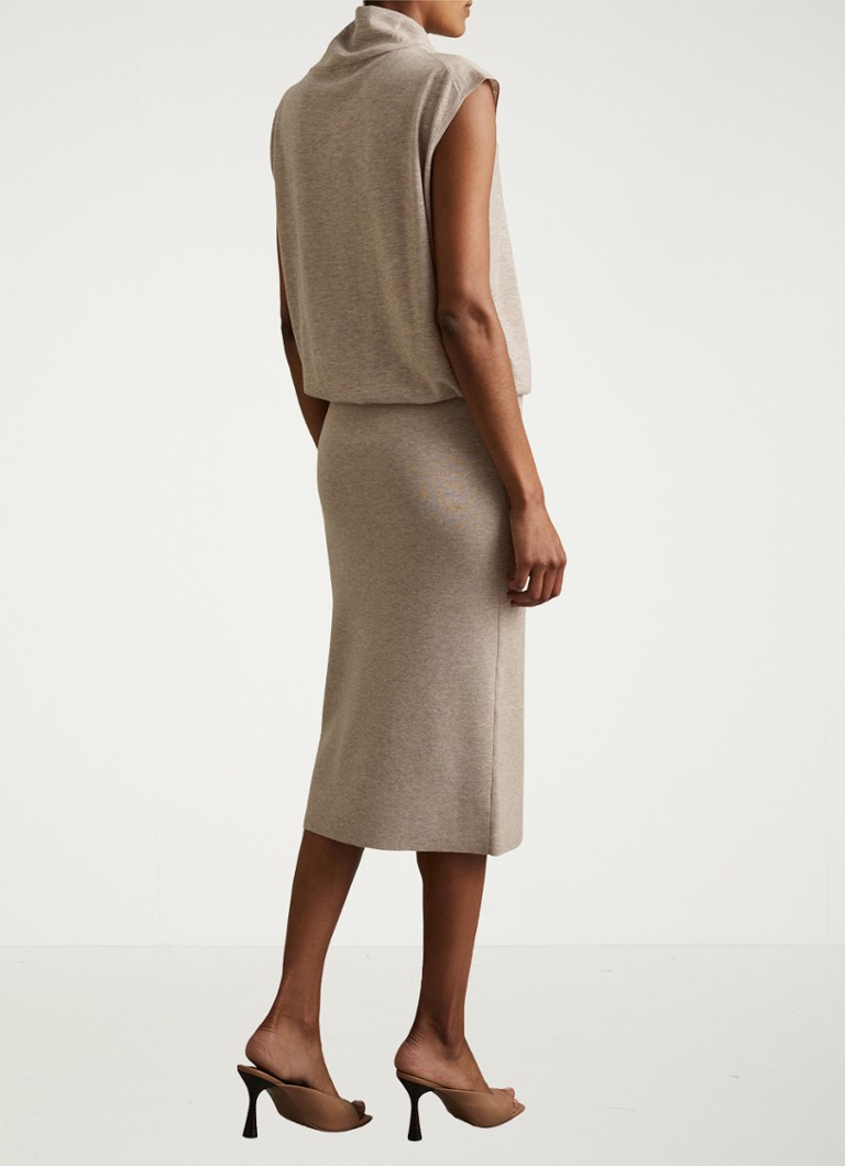 Vestido midi Reiss Hester en punto de mezcla de cachemir fino con cuello alto